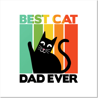 Best Cat Dad Ever Retro Vintage Daddy Gift Cats Posters and Art